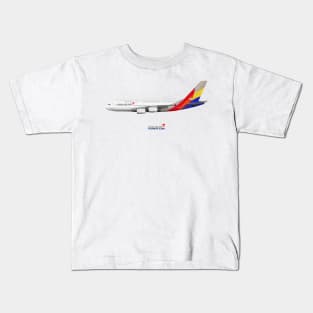 Illustration of Asiana Airlines Airbus A380 Kids T-Shirt